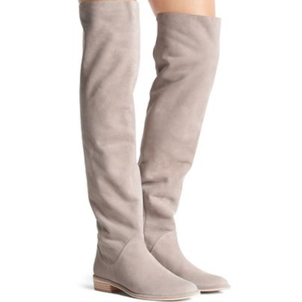 Stuart Weitzman Taupe Suede Over the Knee Boots